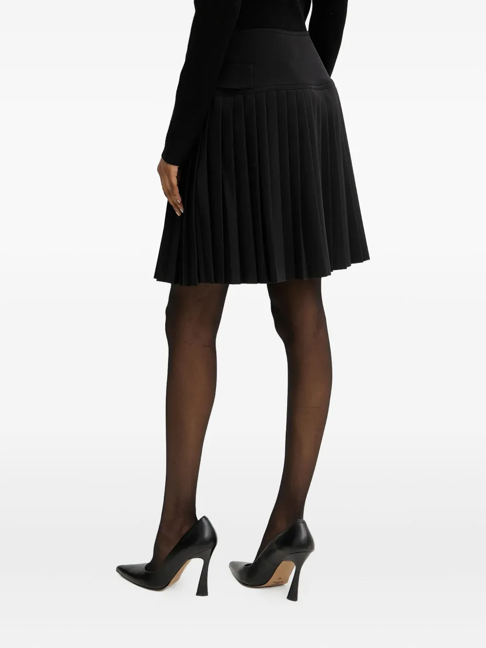 Karl Lagerfeld pleated button midi skirt - Zwart