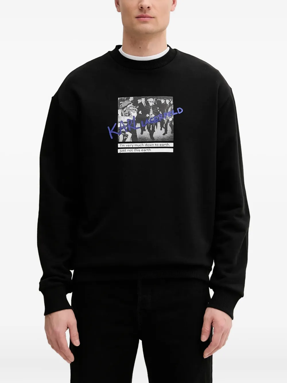 Karl Lagerfeld Sweater met ronde hals Zwart
