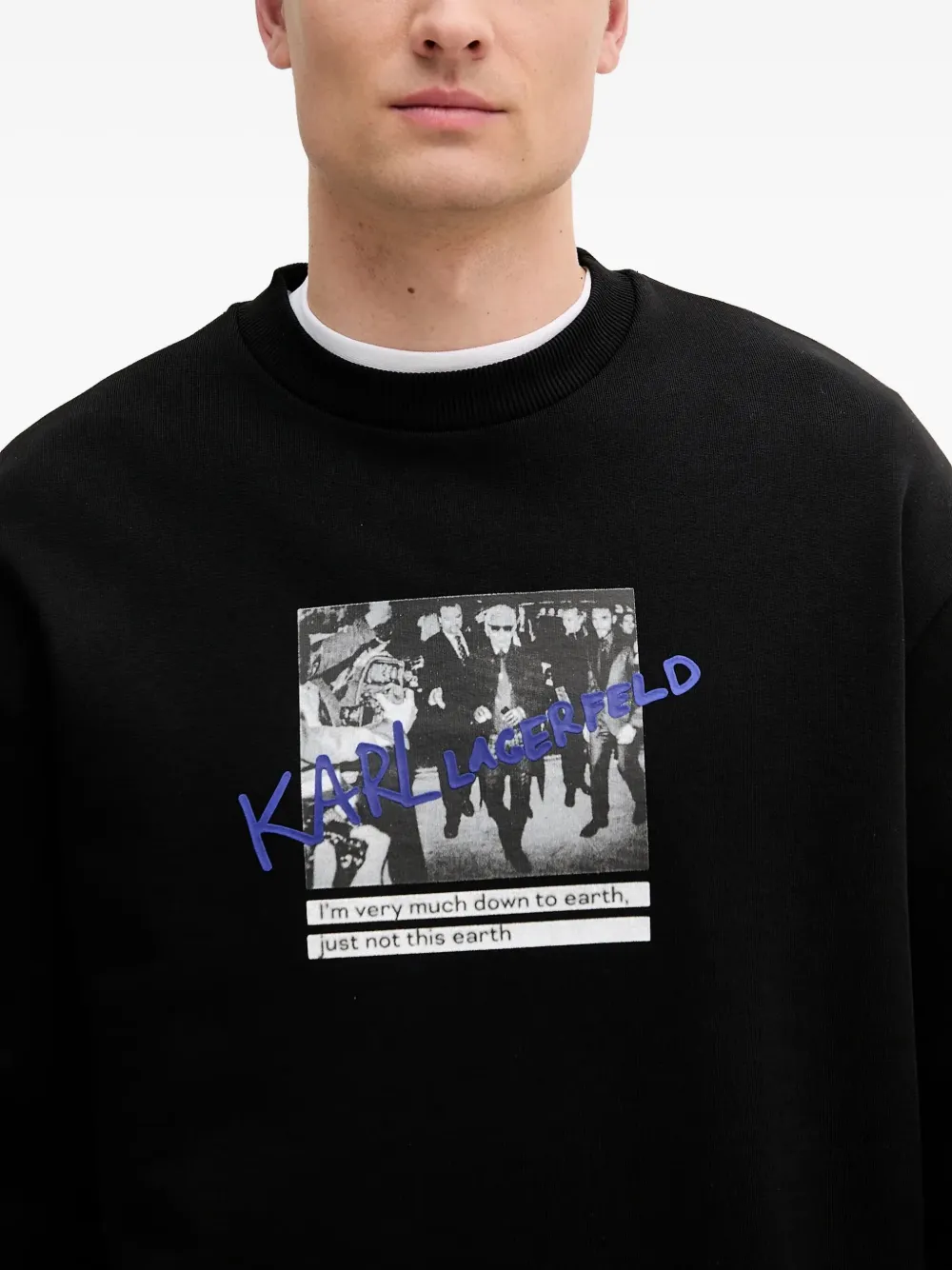 Karl Lagerfeld Sweater met ronde hals Zwart