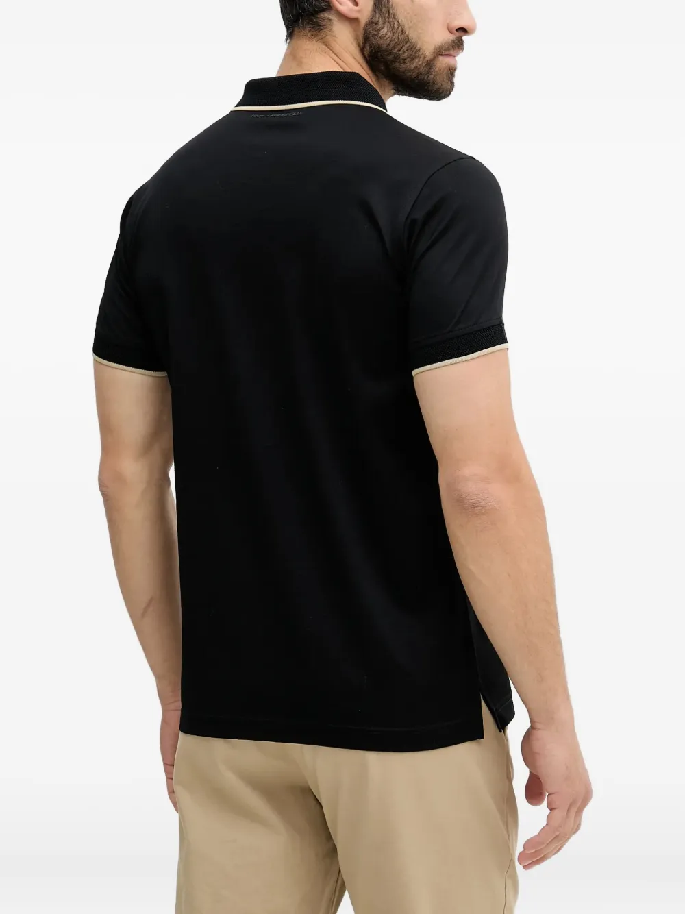 Karl Lagerfeld Poloshirt met geborduurde kraag Zwart