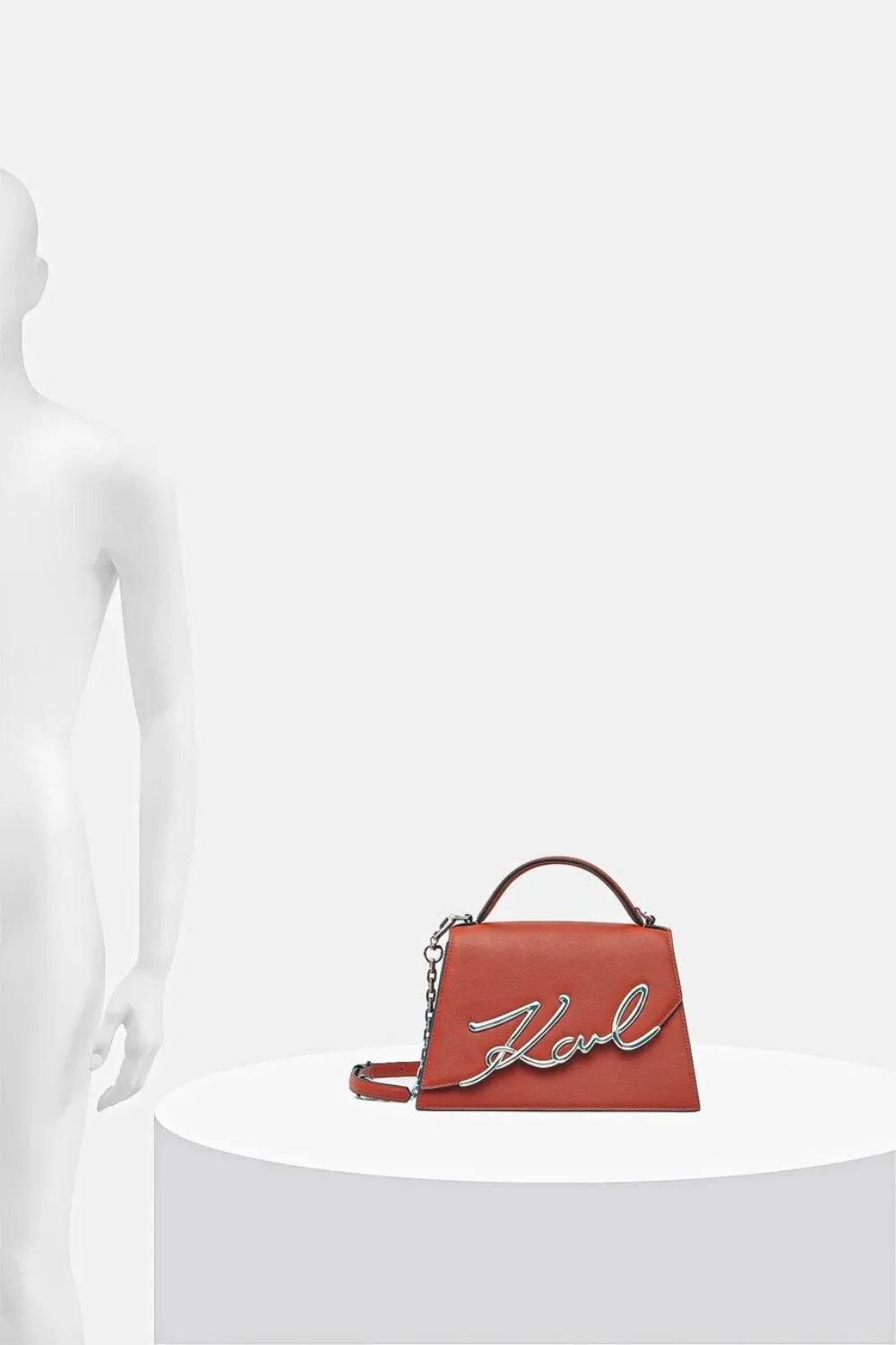 Karl Lagerfeld logo-plaque satchel bag - Marrone