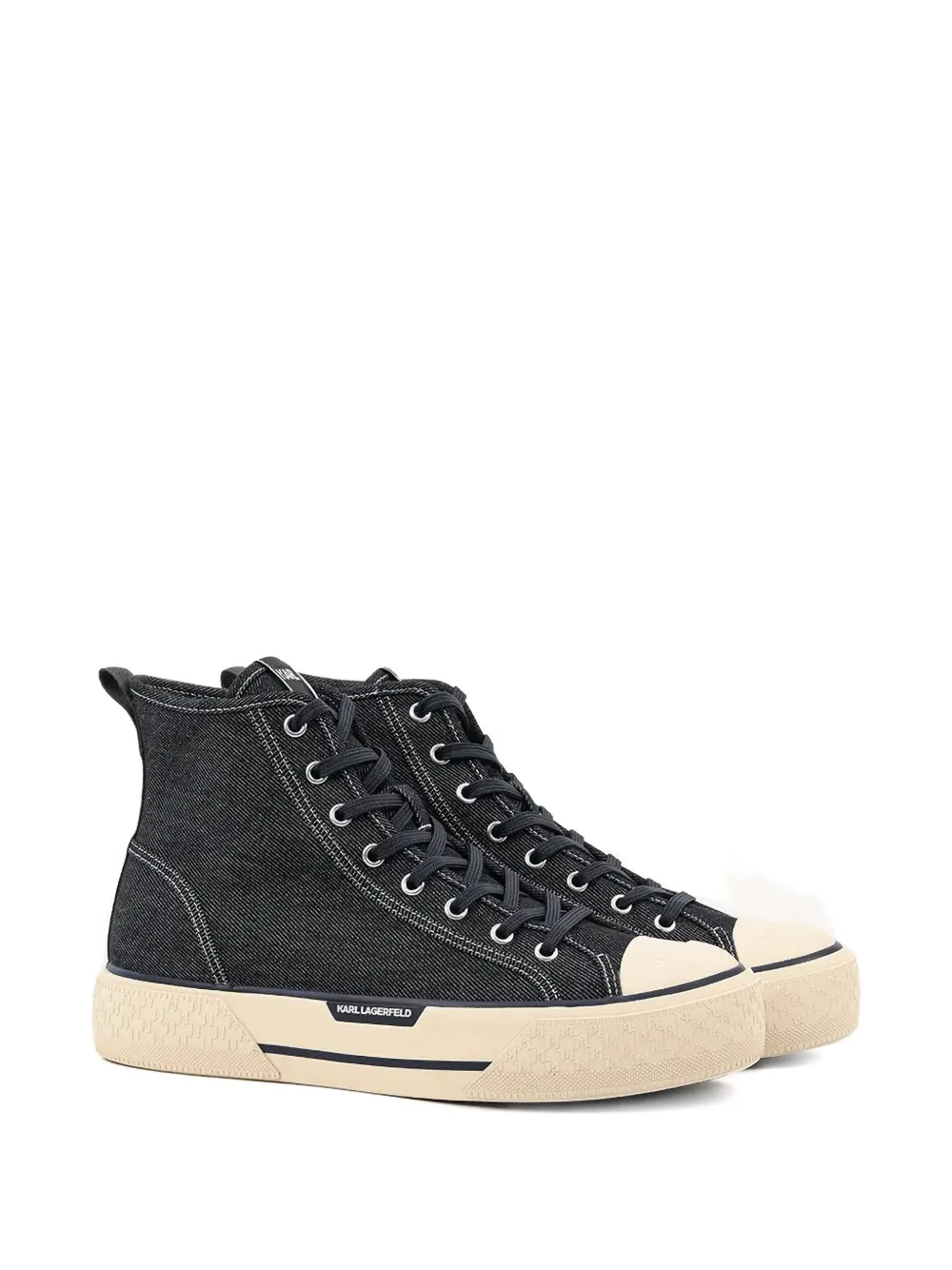 Karl Lagerfeld logo-detail denim sneakers Black