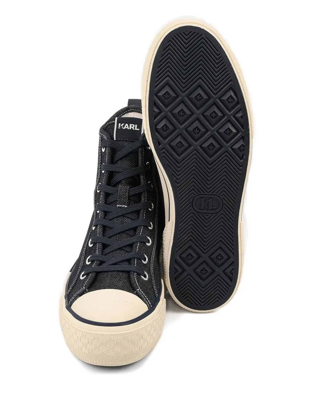 Karl Lagerfeld logo-detail denim sneakers Black