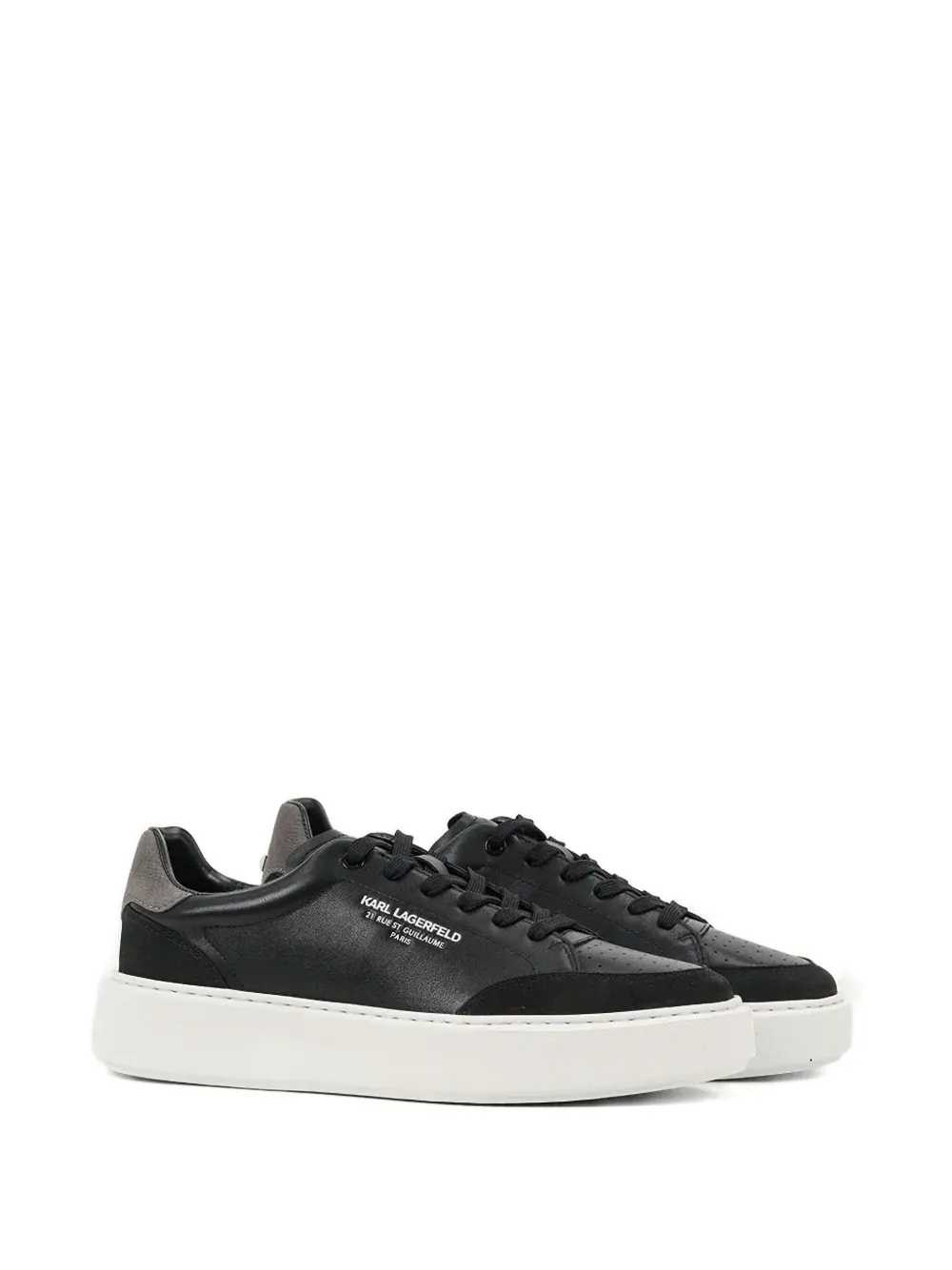 Karl Lagerfeld leather platform sneakers Black