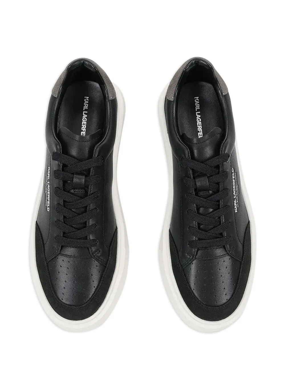 Karl Lagerfeld leather platform sneakers Black