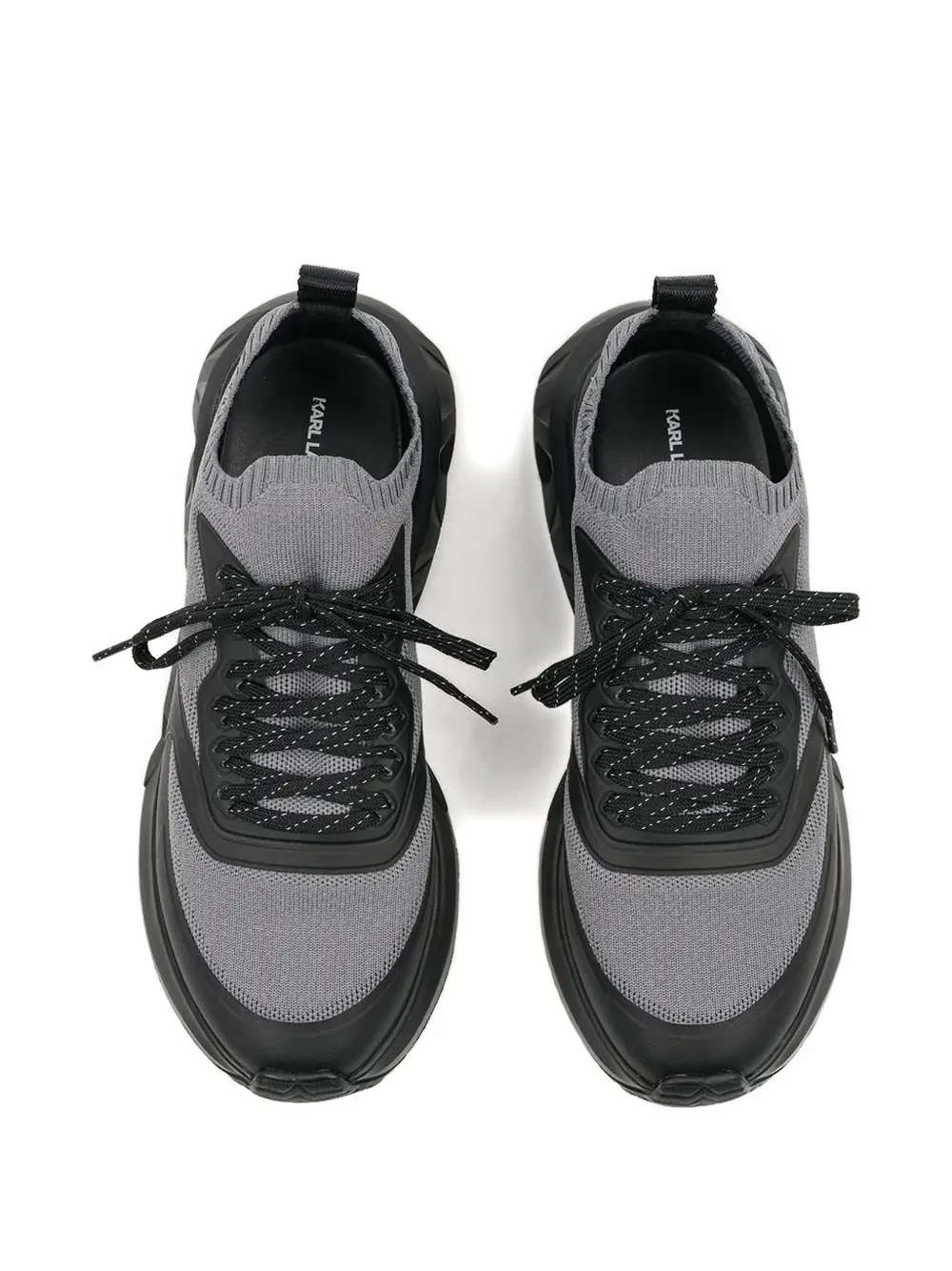 Karl Lagerfeld Logo Lace-up Sneakers In Gray