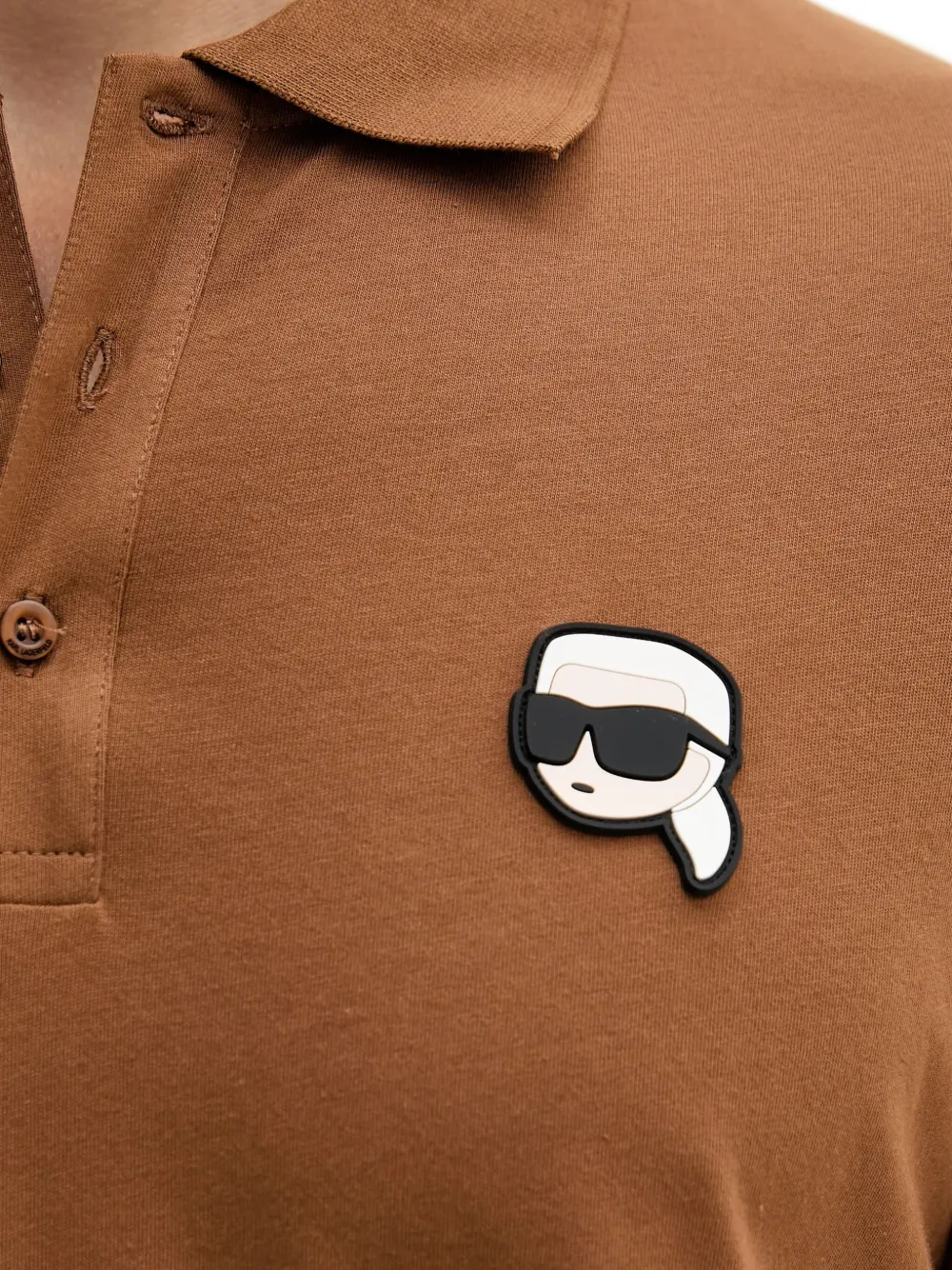 Karl Lagerfeld Poloshirt met Ikon-patch Bruin
