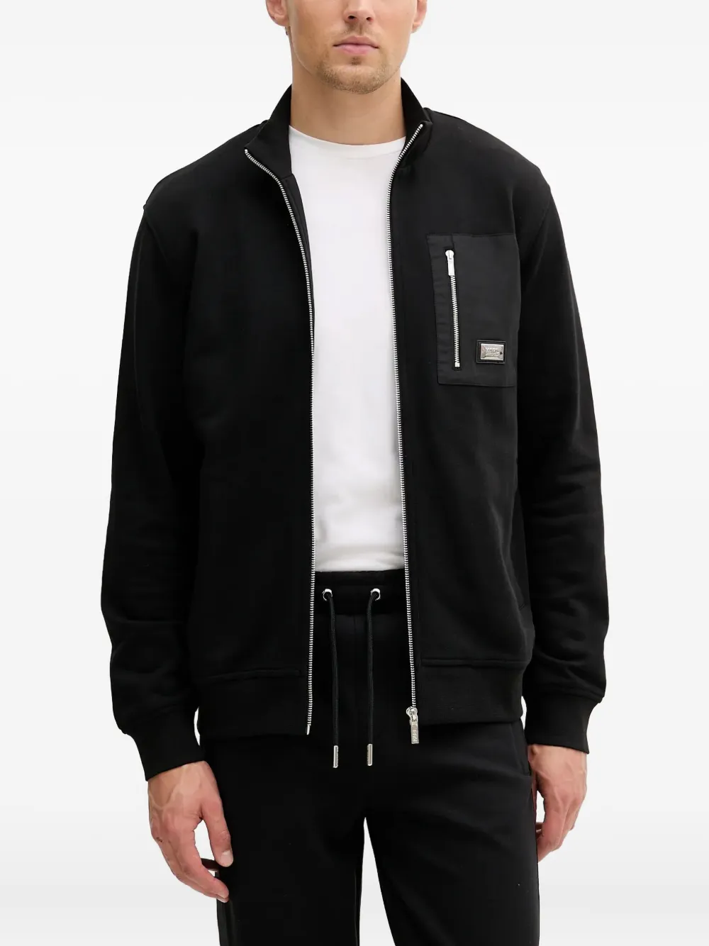 Karl Lagerfeld Sweater met logoplakkaat Zwart