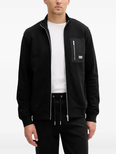 Karl Lagerfeld logo-plaque zip-up sweatshirt