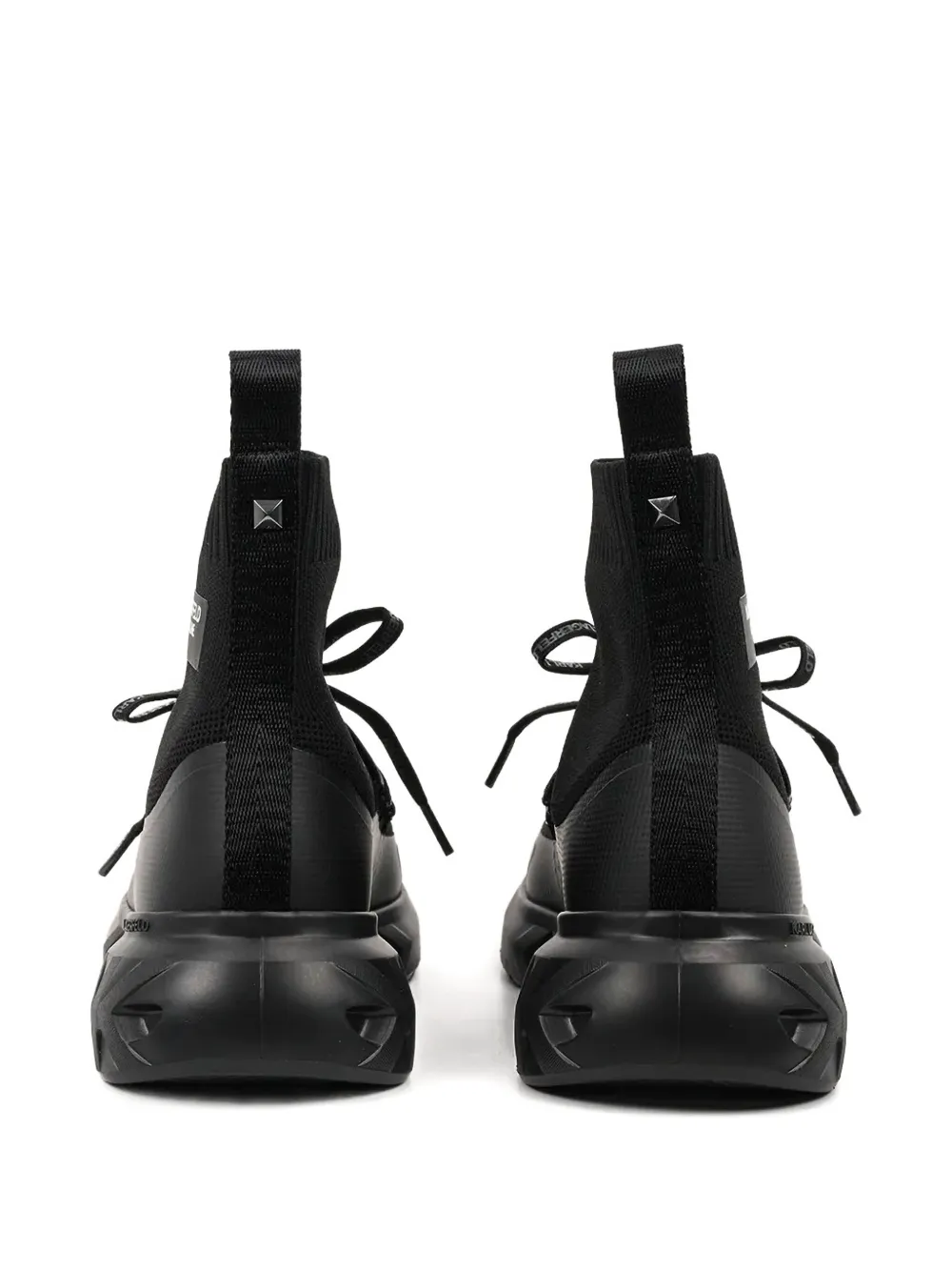 Karl Lagerfeld sock-knit lace-up sneakers Black