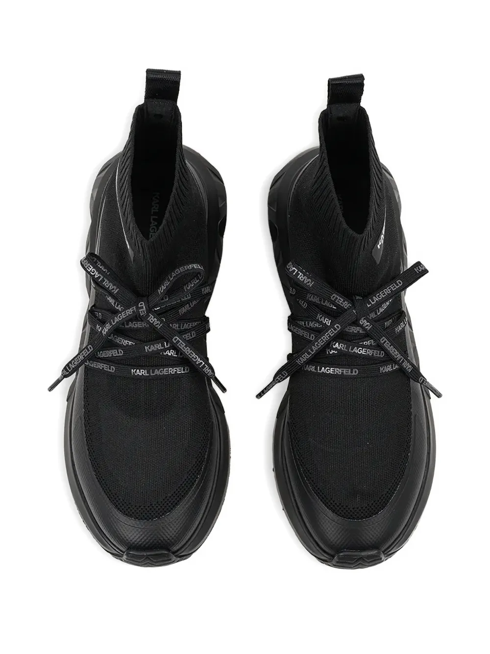 Karl Lagerfeld sock-knit lace-up sneakers Black