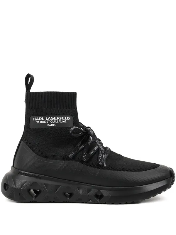 Karl Lagerfeld sock-knit lace-up Sneakers Black FARFETCH UZ