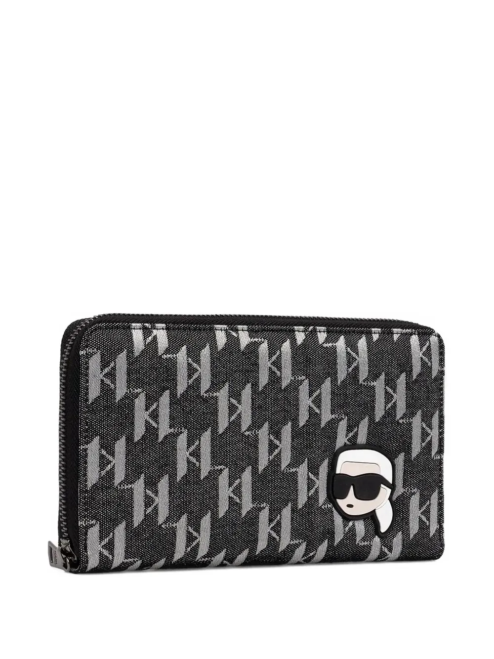 Karl Lagerfeld monogram zip-around wallet Zwart