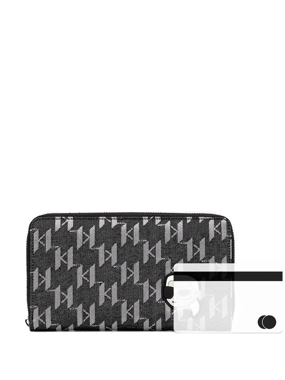 Karl Lagerfeld monogram zip-around wallet Zwart