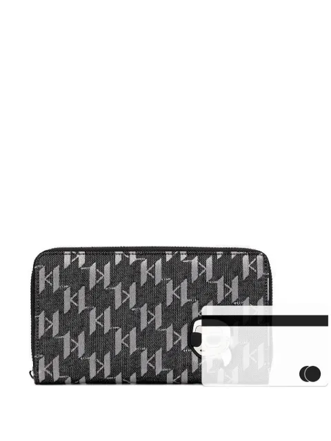 Karl Lagerfeld monogram zip-around wallet