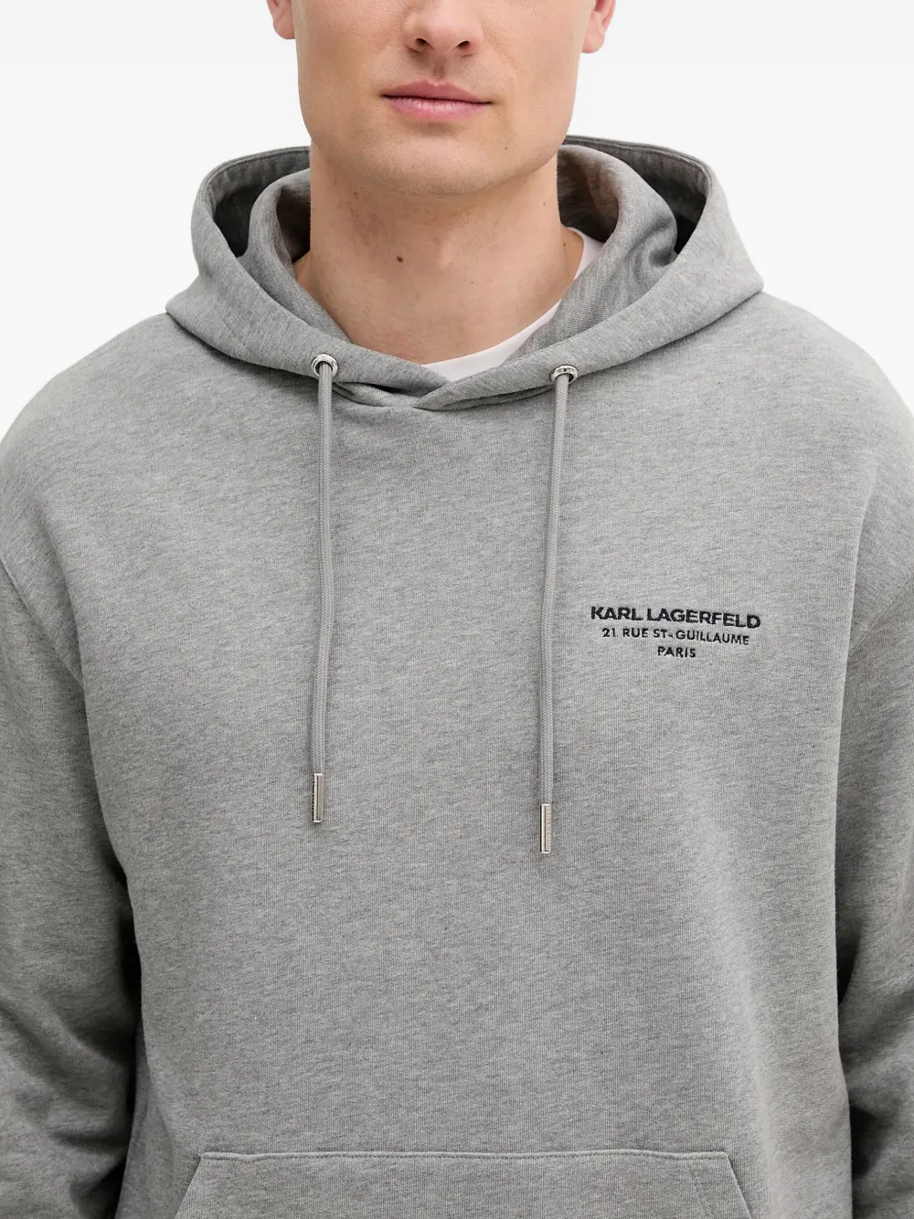 Karl Lagerfeld Hoodie met geborduurd logo Grijs