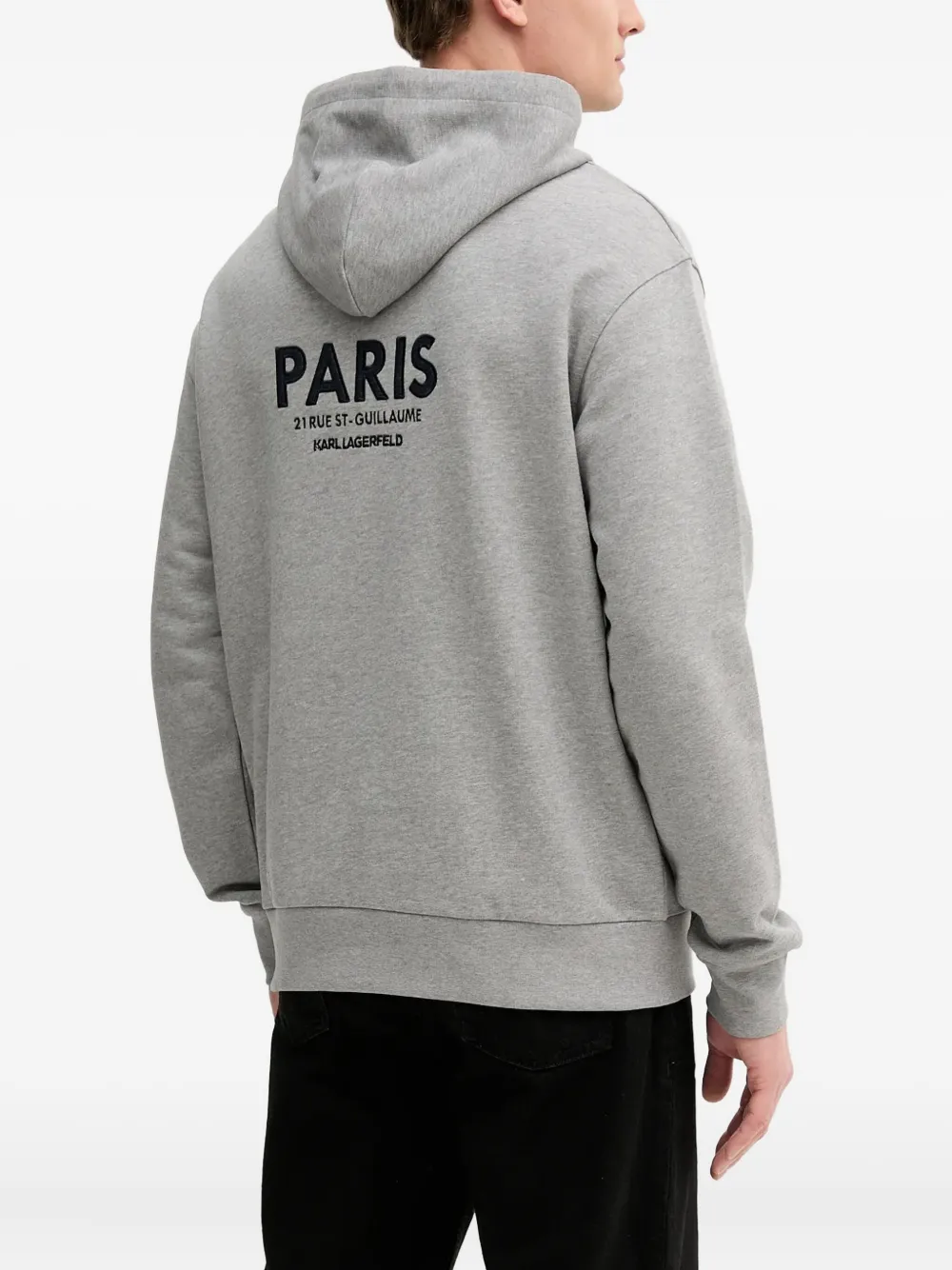 Karl Lagerfeld Hoodie met geborduurd logo Grijs