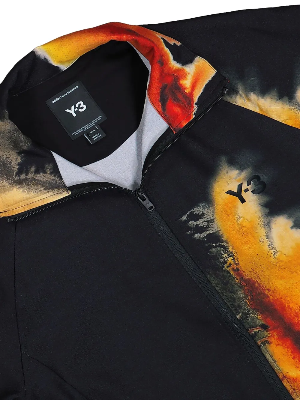 Y-3 Sportjack met raglan mouwen en inktprint Zwart