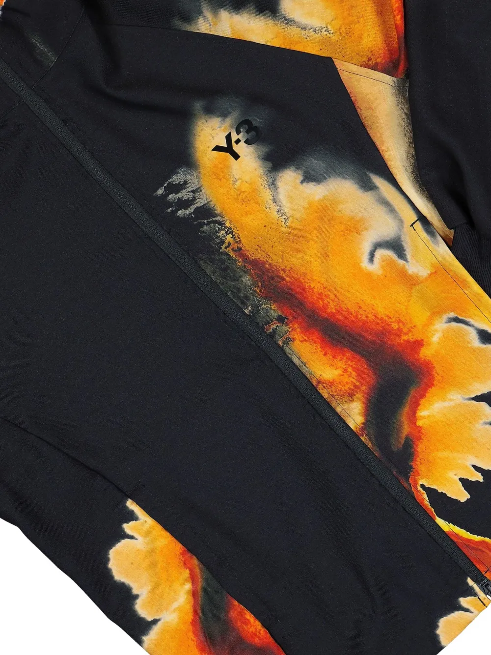 Y-3 Sportjack met raglan mouwen en inktprint Zwart