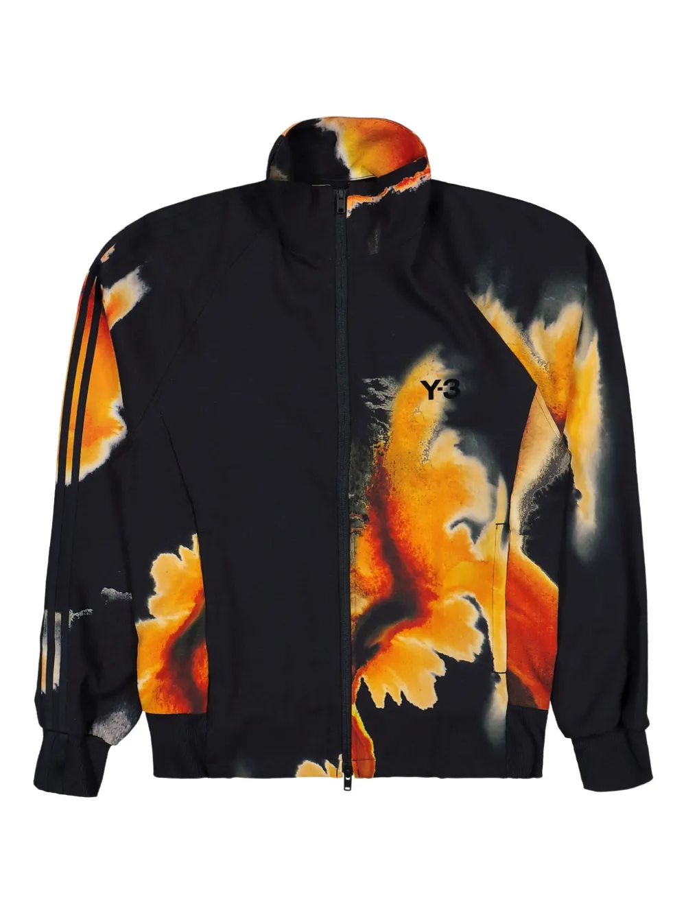 Y-3 Sportjack met raglan mouwen en inktprint Zwart