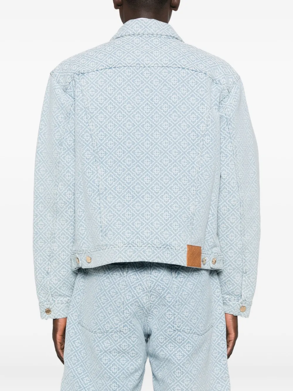 Casablanca Button-up jack met monogram-print Blauw