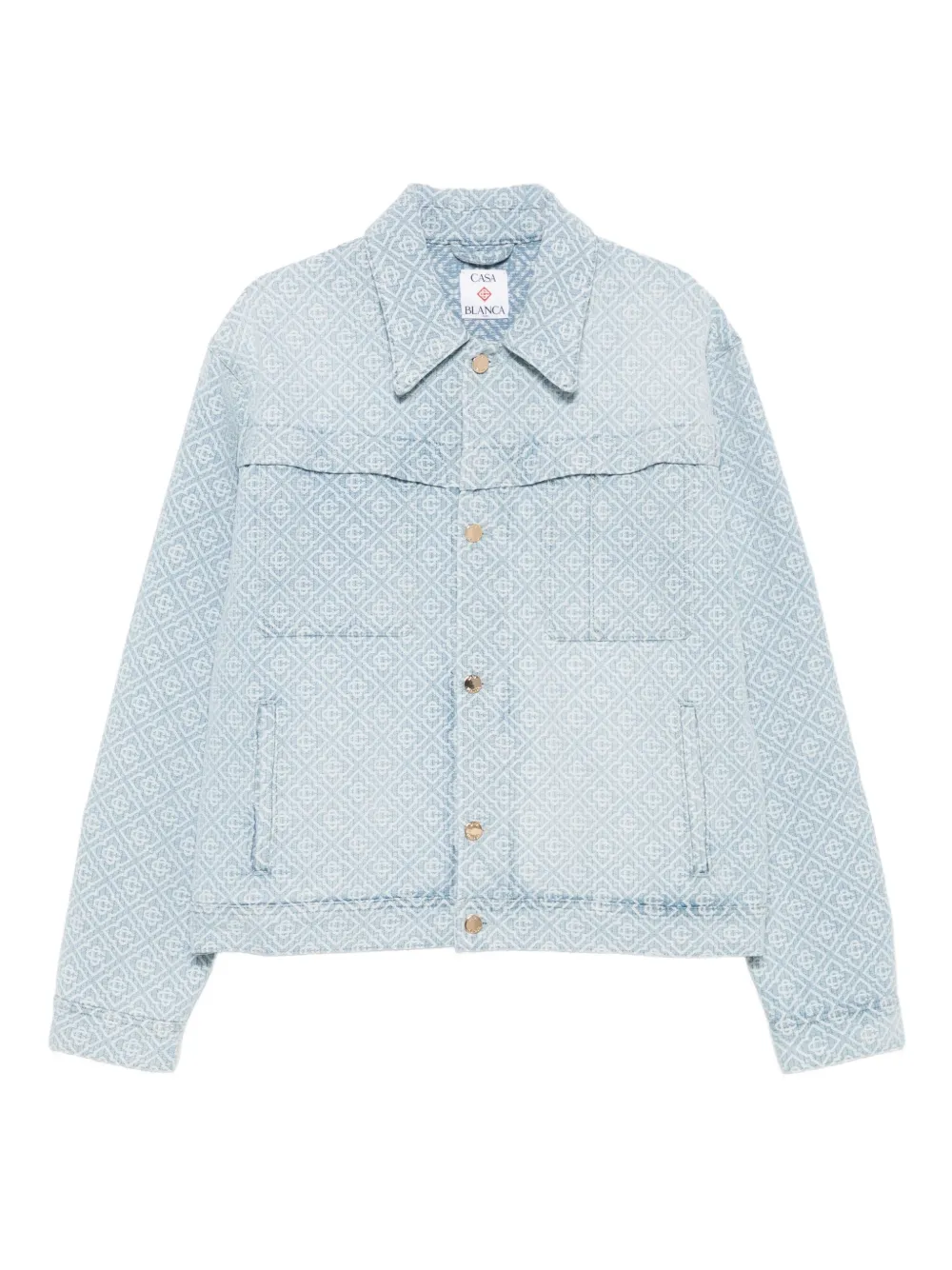 Casablanca monogram-patterned button-up jacket | Blue | Image 1