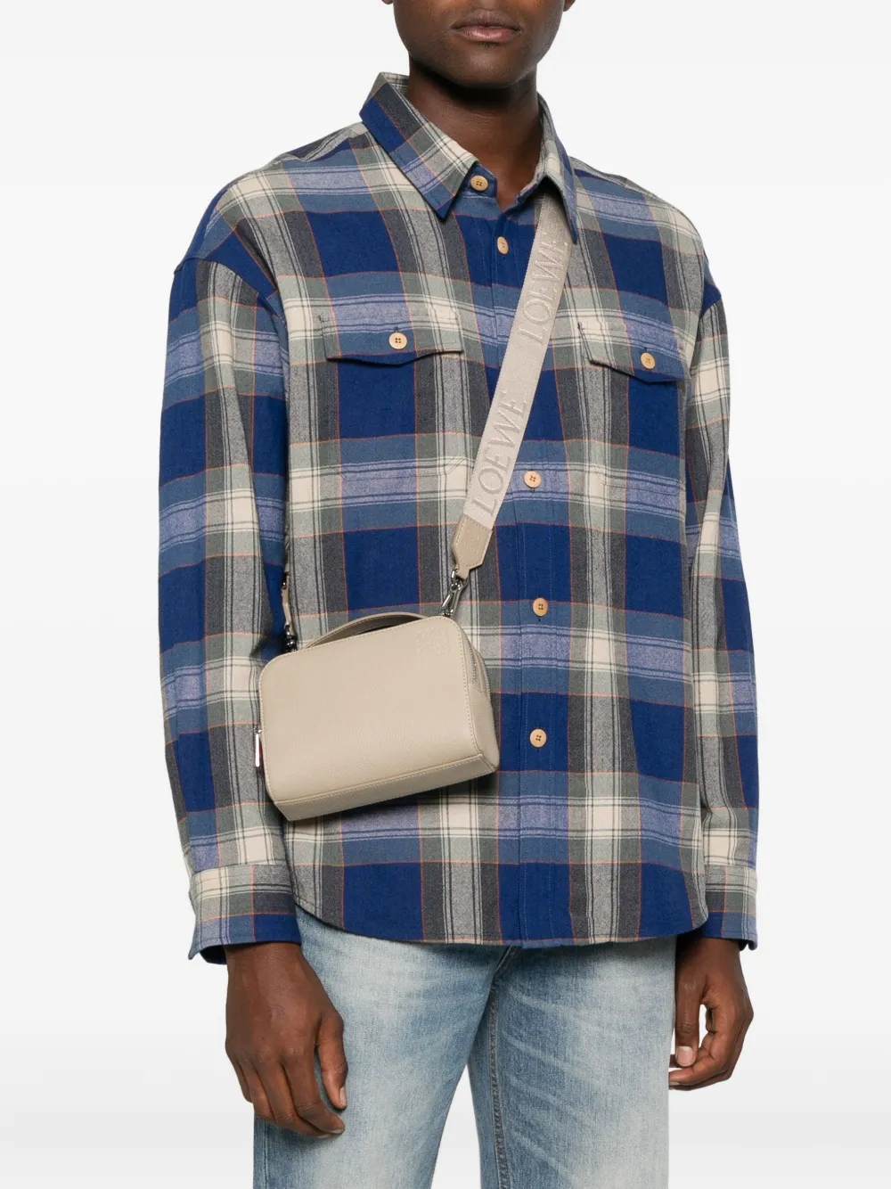 Loewe Zip-fastening Top-handle Messenger Bag In Neutral