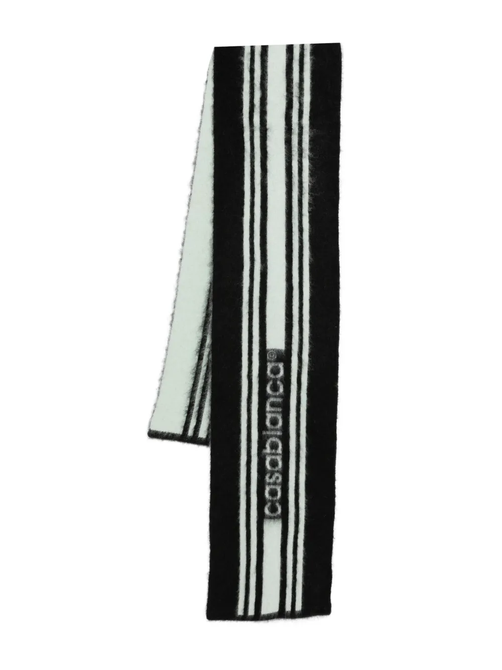 Casablanca striped-pattern scarf | Black | Image 1