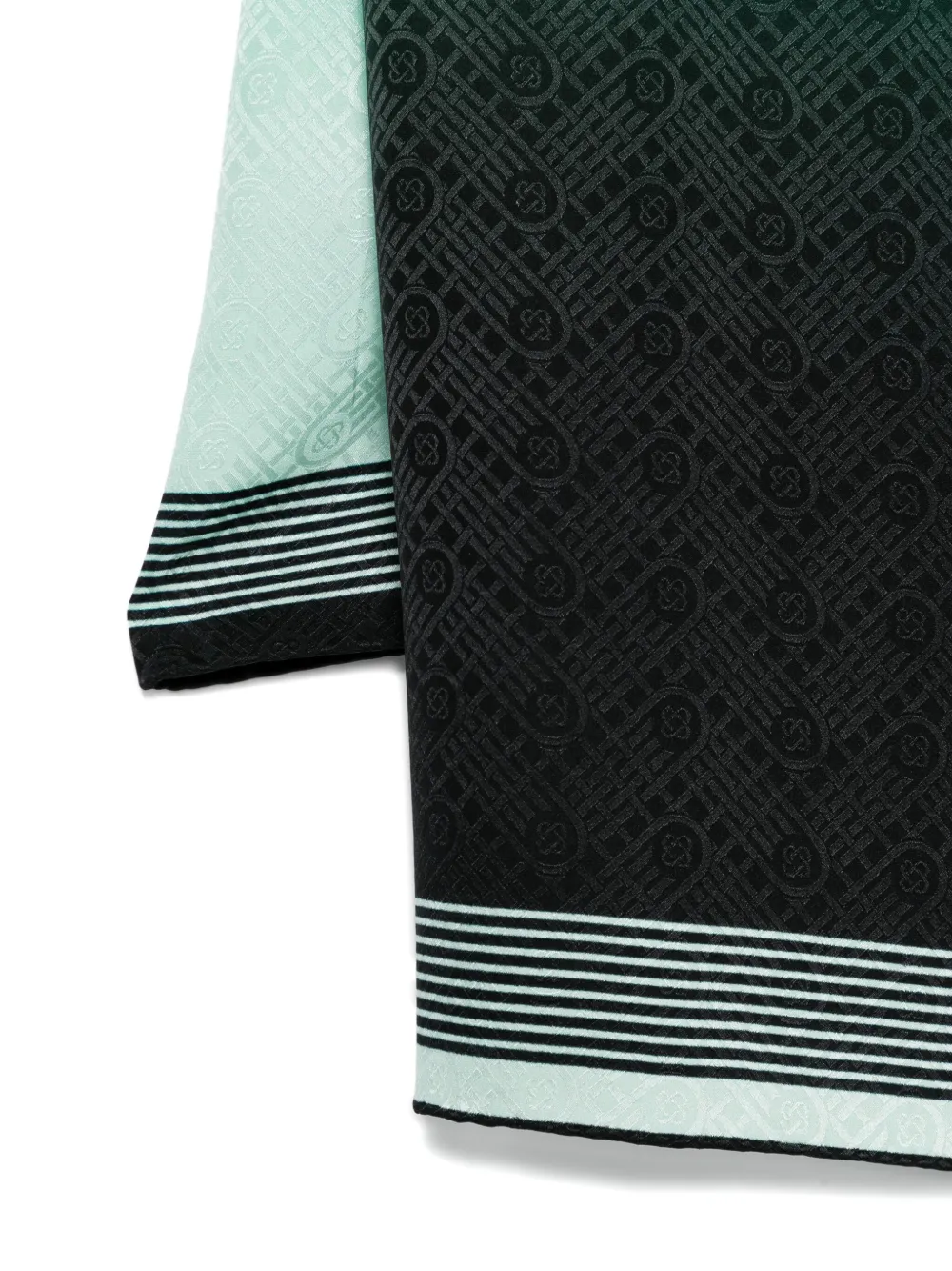 Casablanca monogram-pattern scarf - Groen
