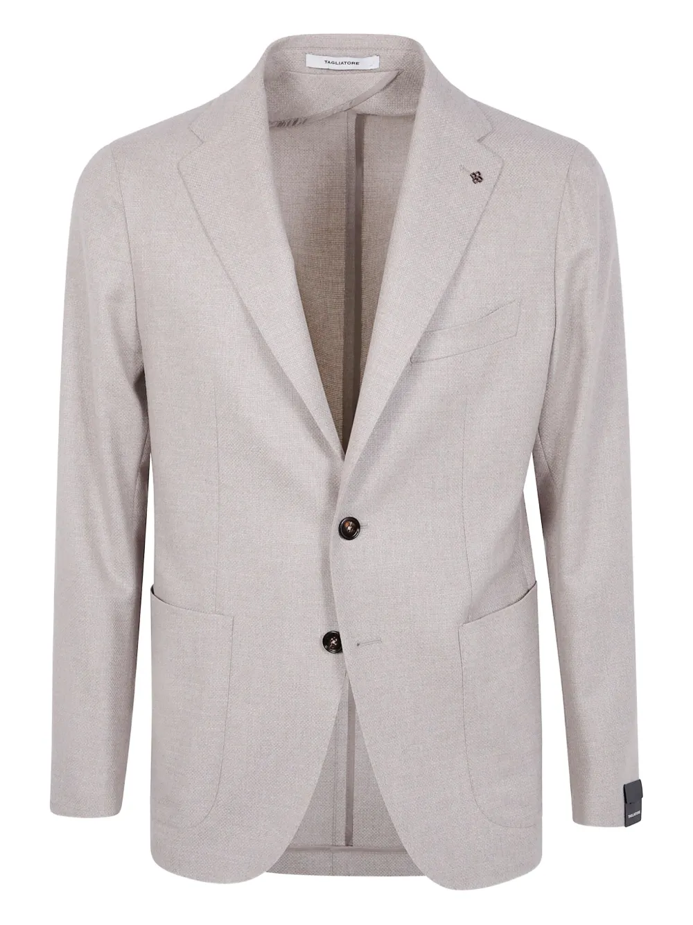 Tagliatore patch-pocket single-breasted wool jacket Grijs