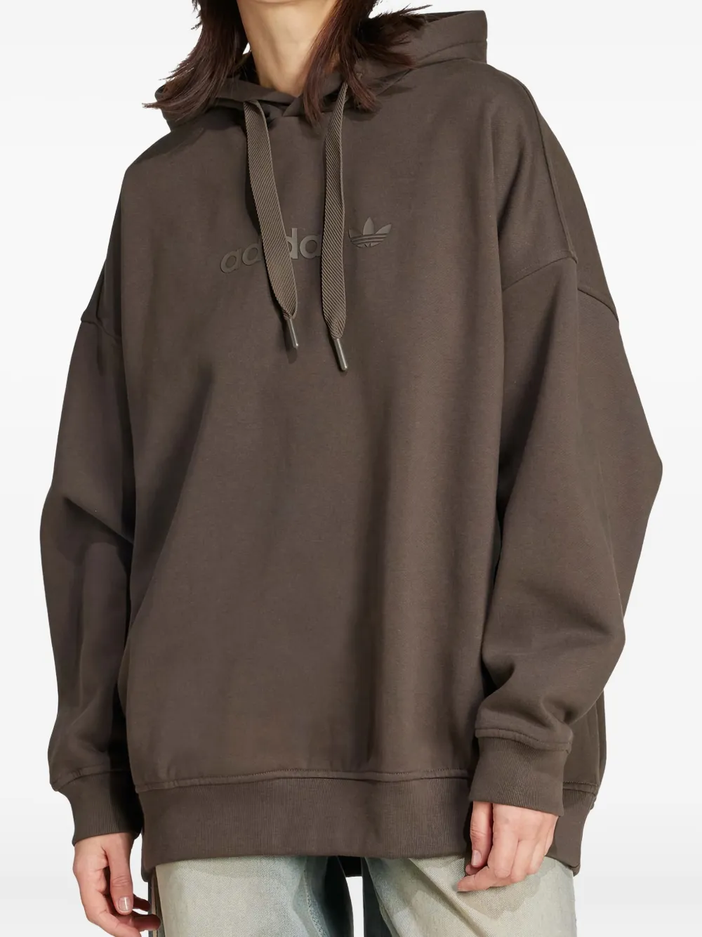 Adidas Katoenen hoodie met geborduurd logo - Bruin