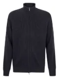 Barba ribbed zip-up cardigan - Black