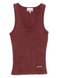 GANNI ribbed scoop-neck tank top - Purple
