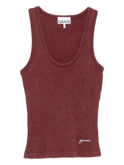 GANNI ribbed scoop-neck tank top