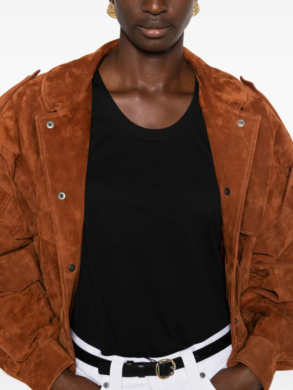 KHAITE Isha mouwloze top met ronde hals Zwart