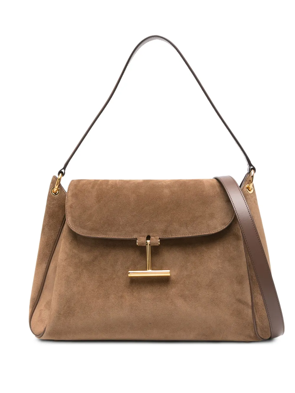 TOM FORD T-Bar suède crossbodytas Bruin