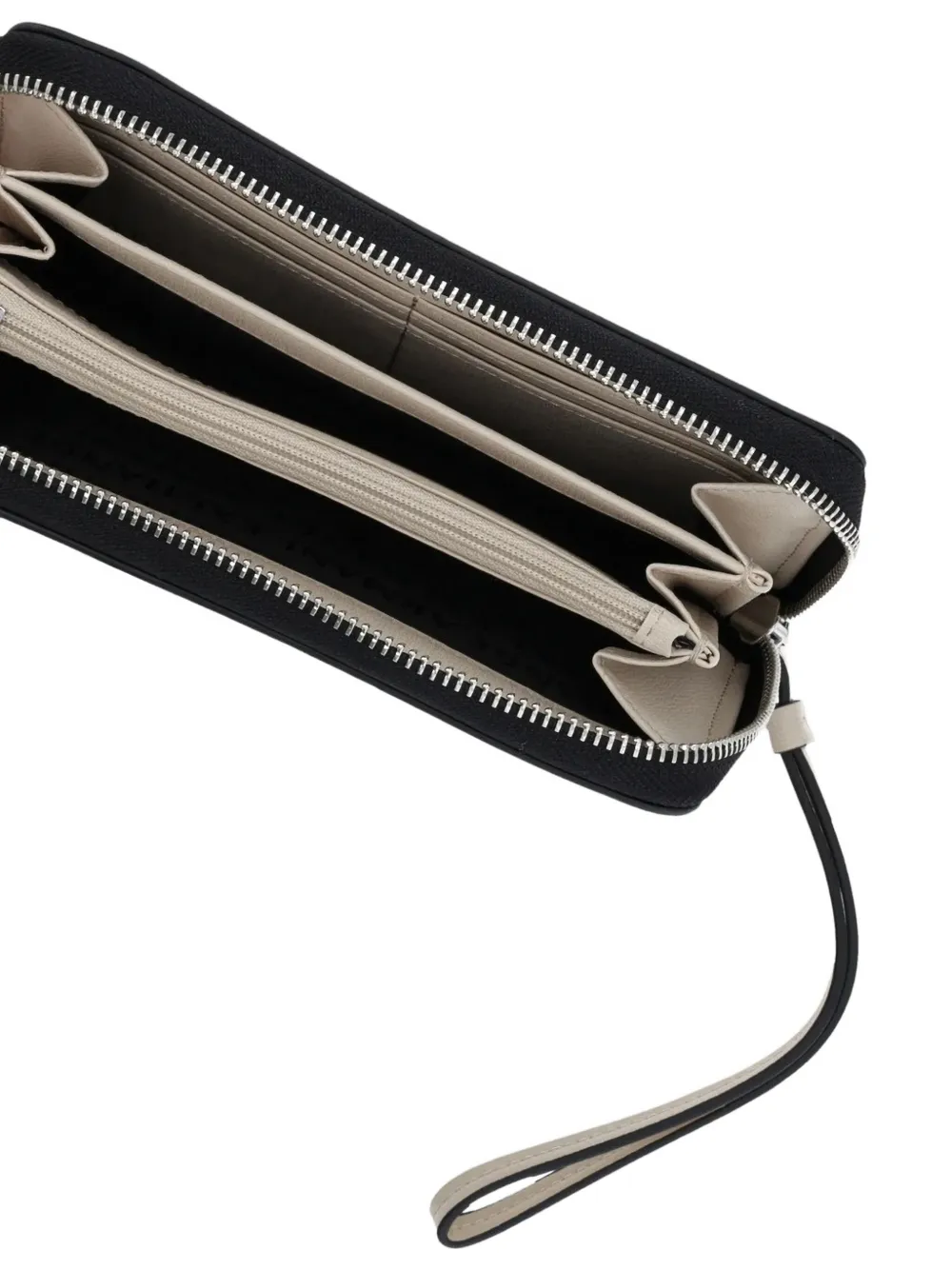 Armani Exchange zip-around wristlet wallet Beige