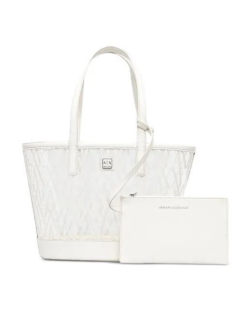Armani Exchange logo-plaque transparent tote bag