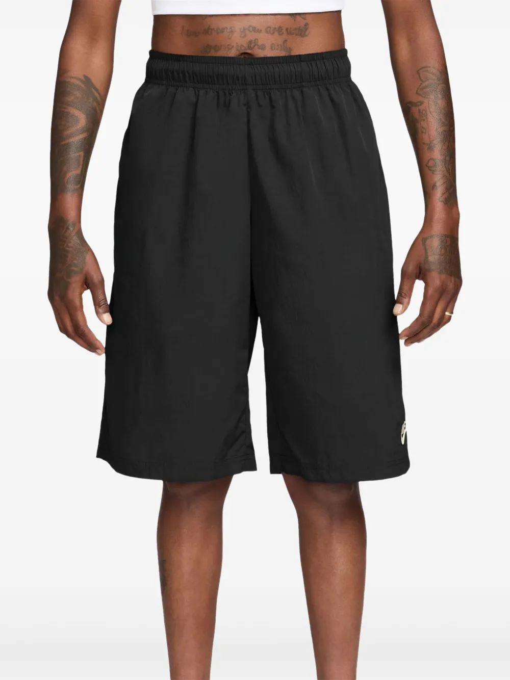 Nike Shorts met geborduurd logo Zwart
