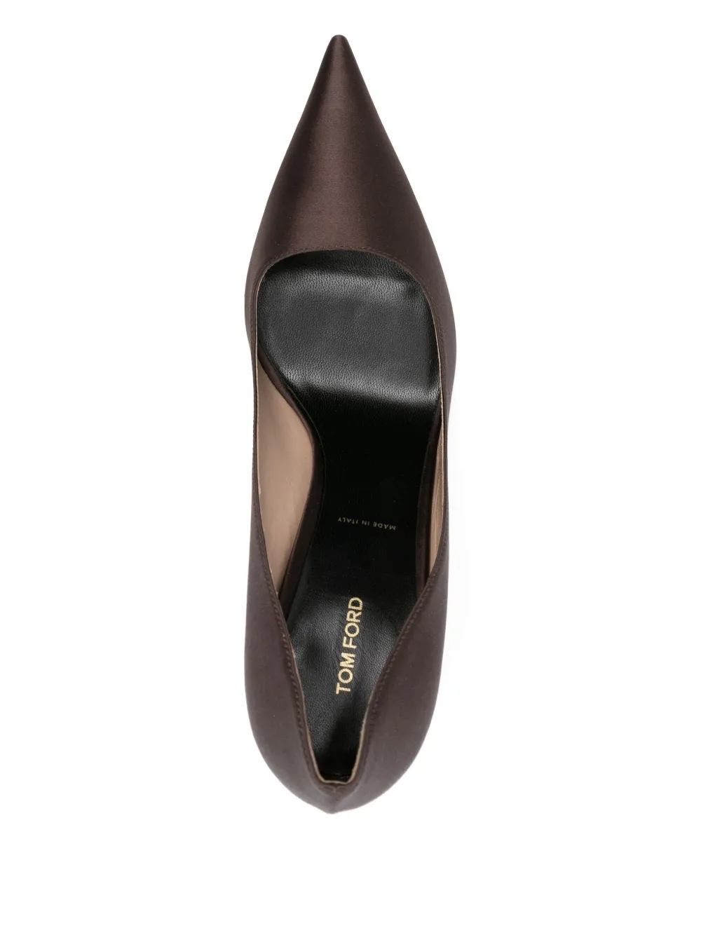 TOM FORD 80mm pointed-toe satin pumps Brown