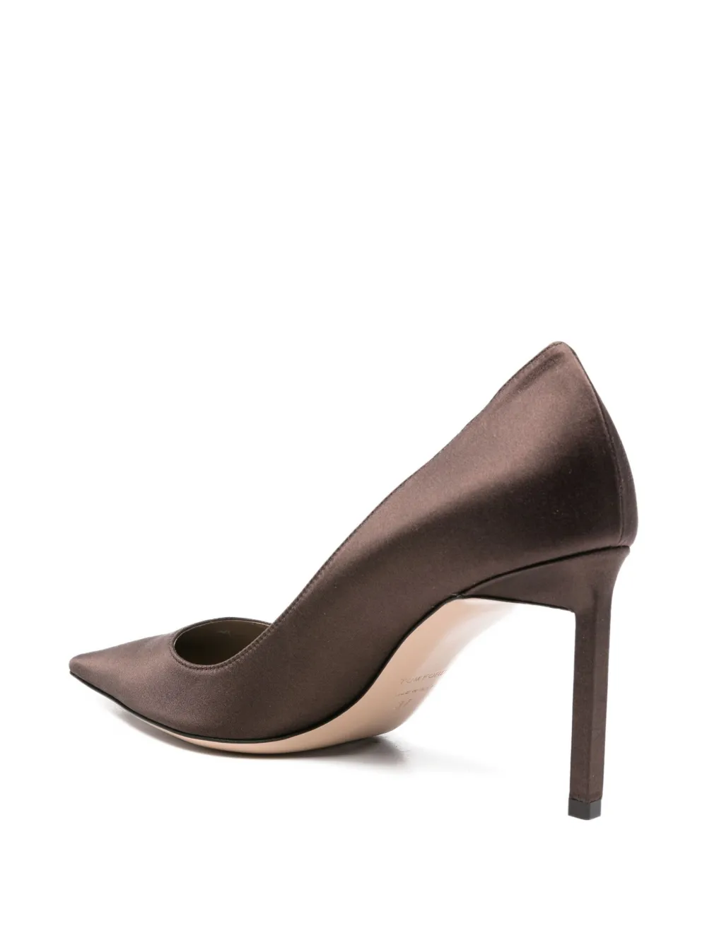 TOM FORD 80mm pointed-toe satin pumps Brown