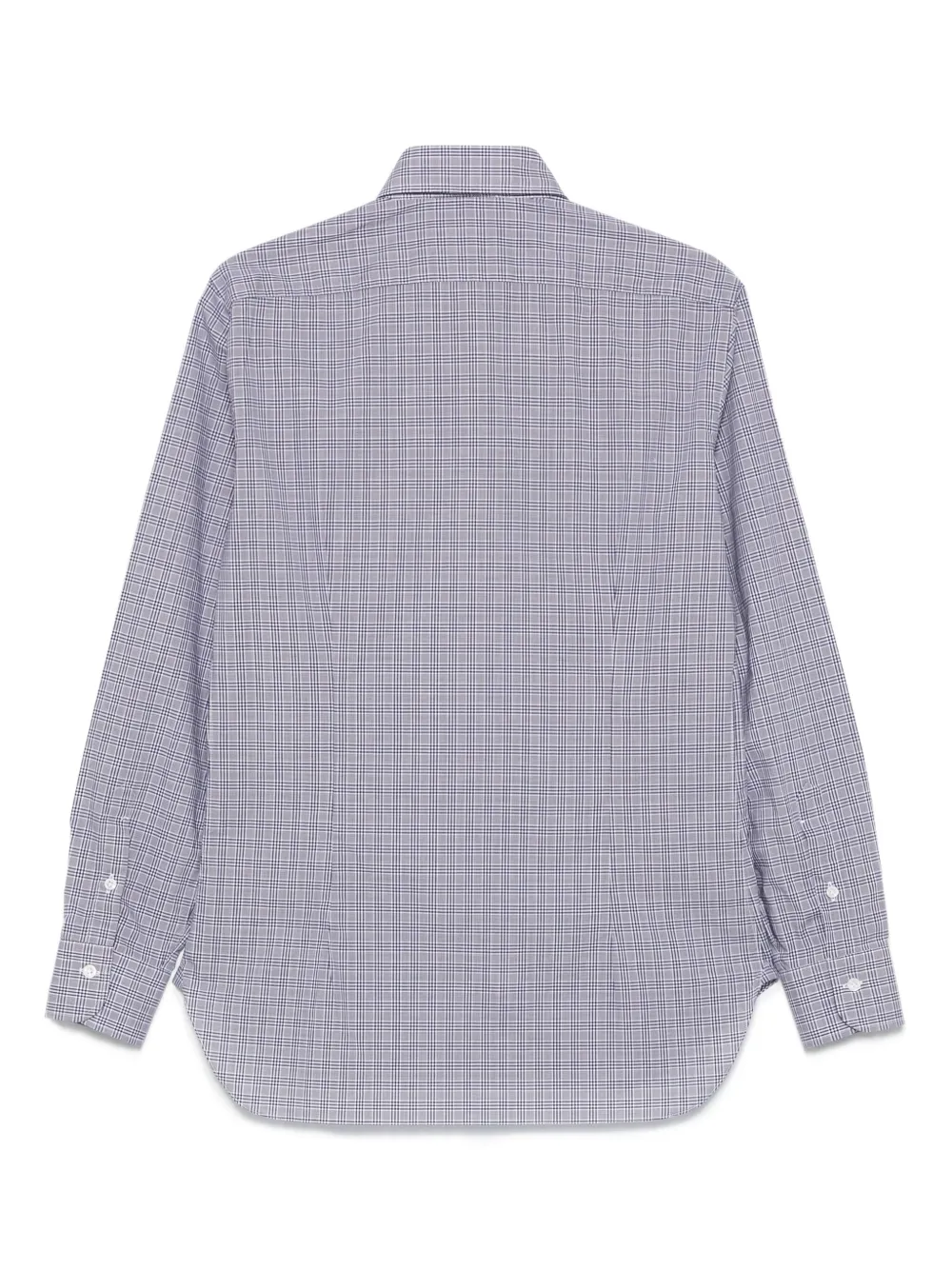Barba Geruit katoenen overhemd Blauw
