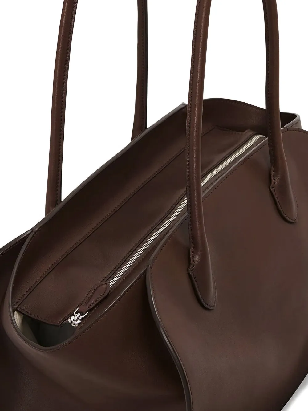 The Row Marlo Zip Tote Bag In Brown