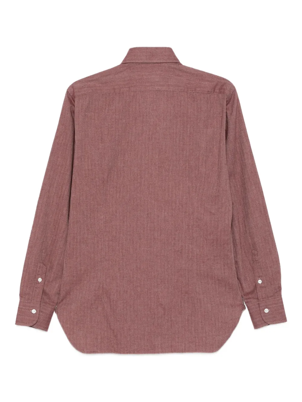 Barba herringbone-effect cotton shirt - Rood
