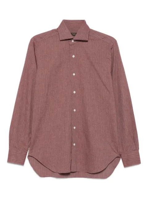 Barba herringbone-effect cotton shirt