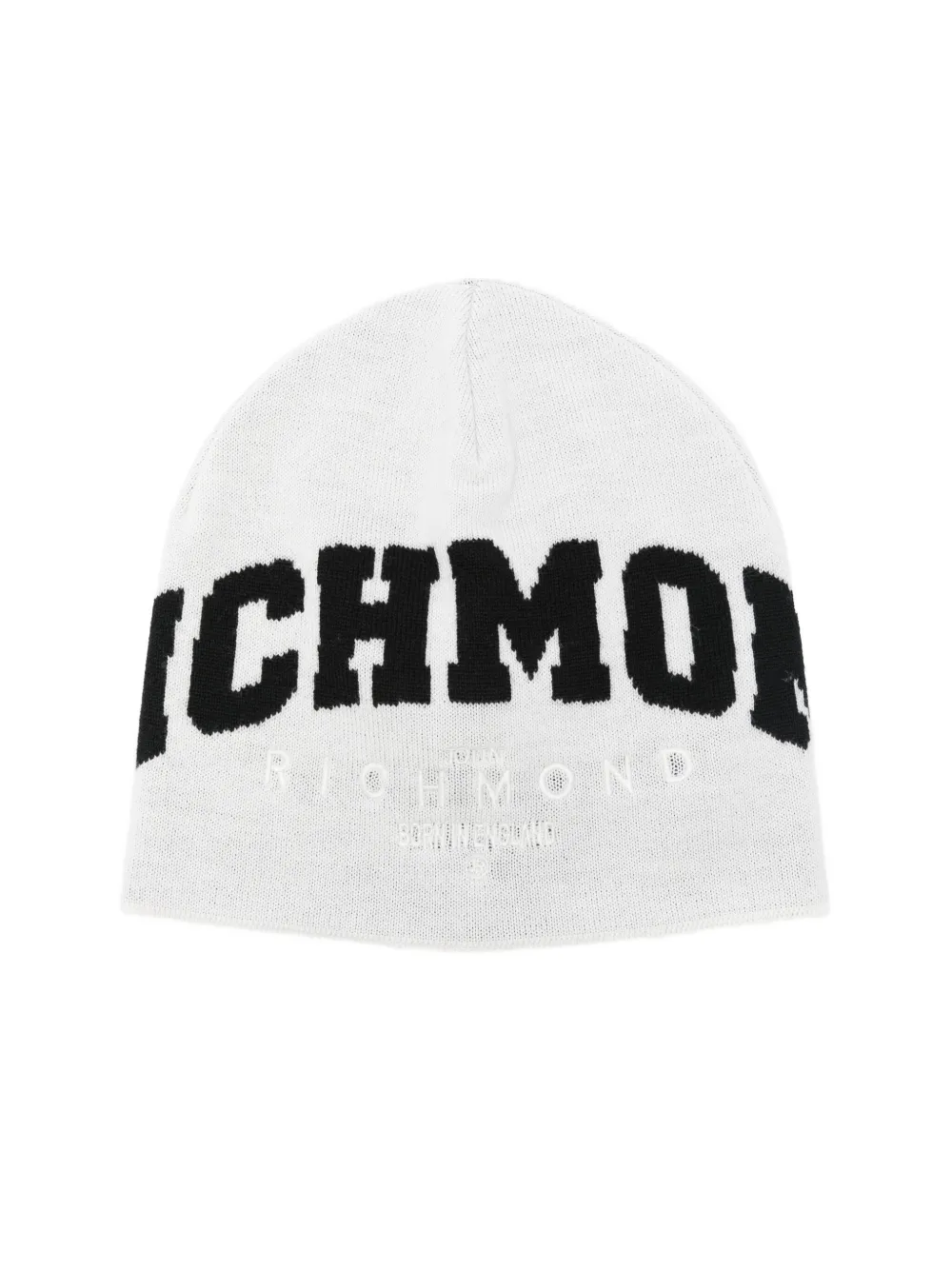 John Richmond logo-embroidered wool beanie - Bianco