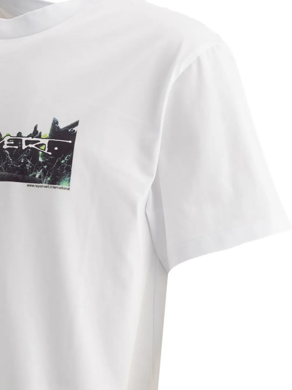 Rayon Vert Logo-printed Crewneck T-shirt In White