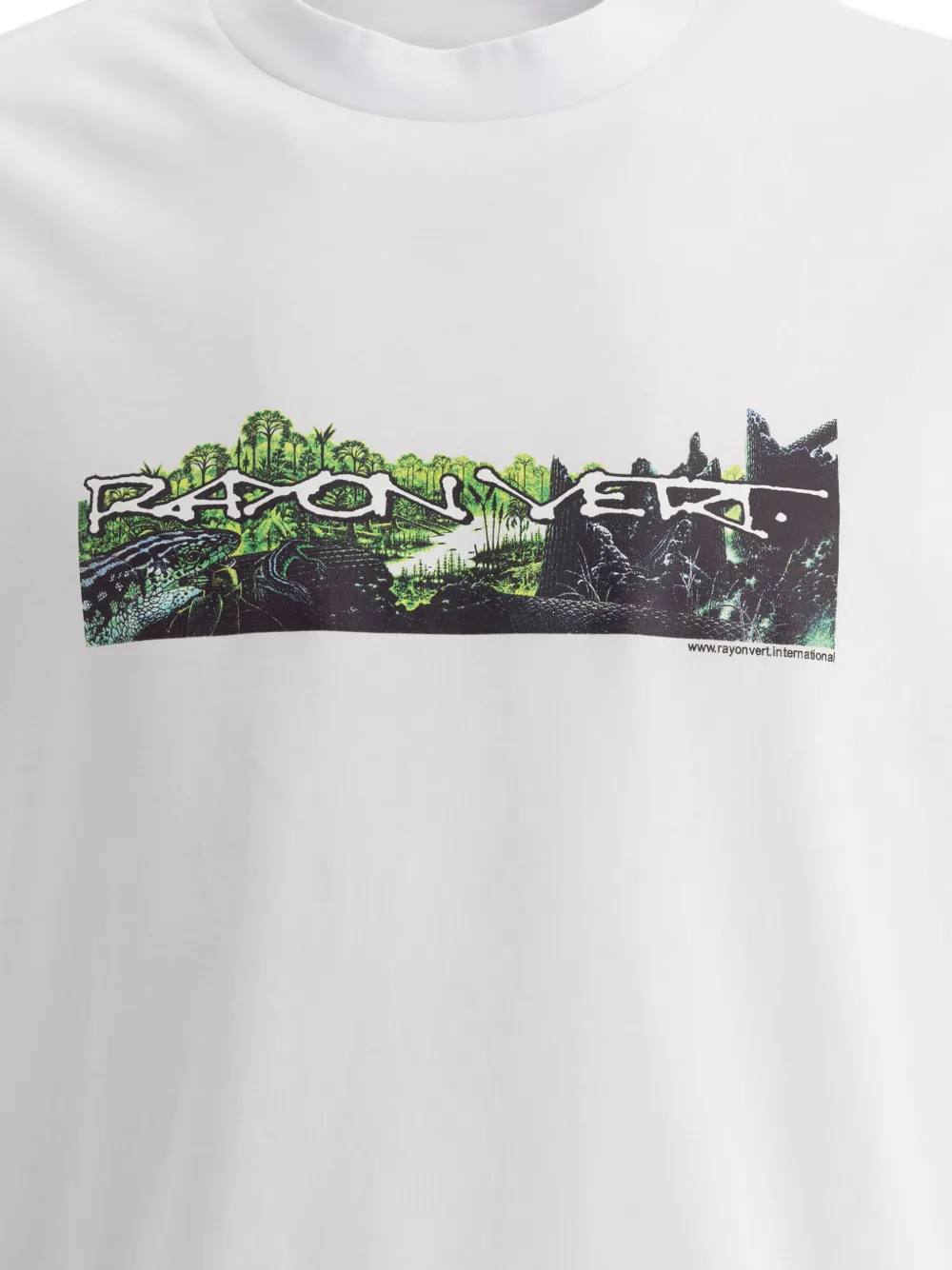 Rayon Vert Logo-printed Crewneck T-shirt In White