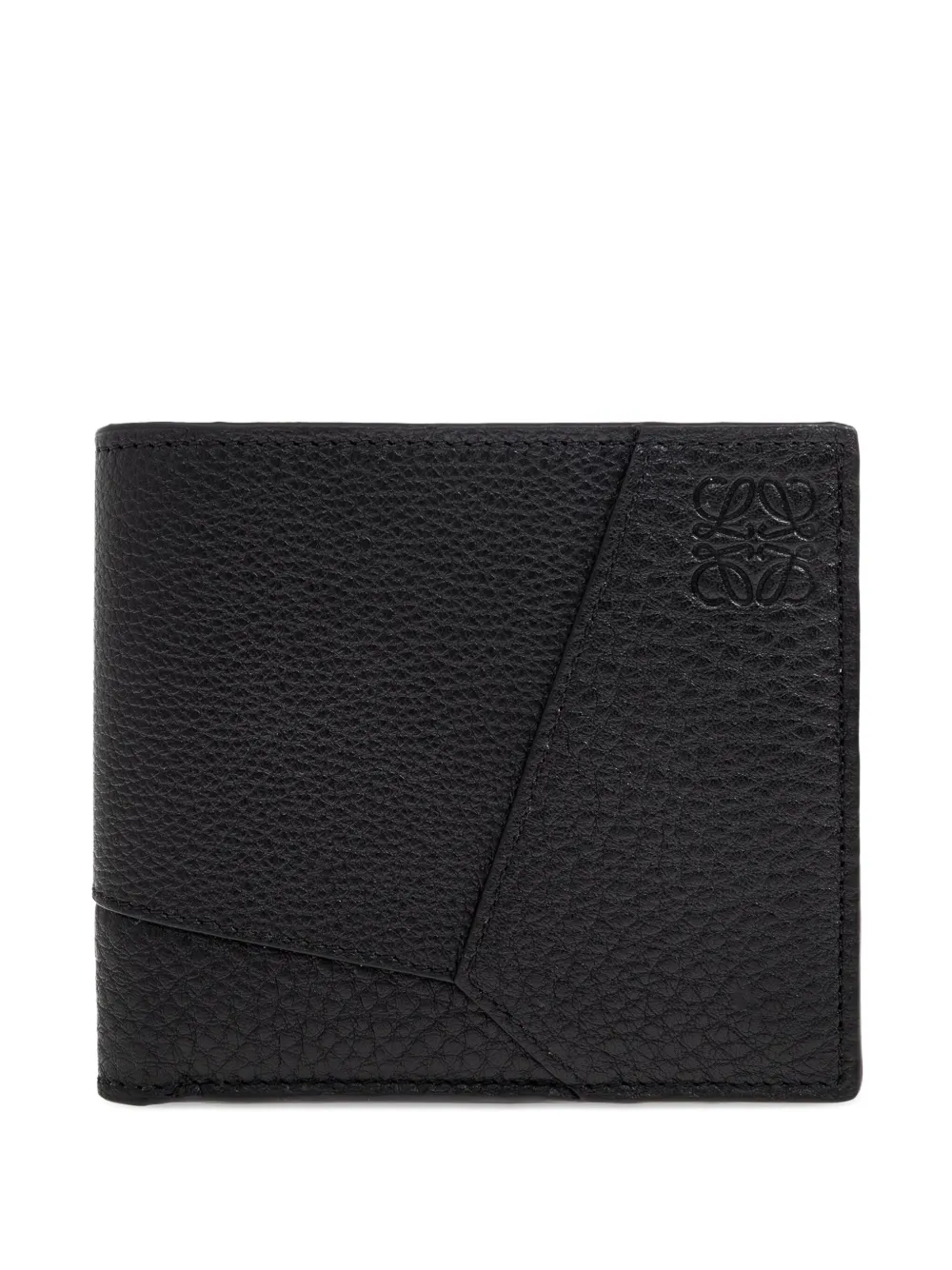 embossed-logo panelled leather wallet