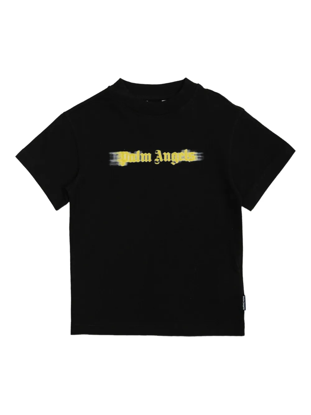 Palm Angels Kids spray-effect logo T-shirt Zwart